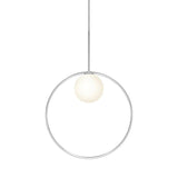 Bola Halo LED Pendant by Pablo, Finish: Chrome, Brass, Gold Rose, Size: 12 Inch, 18 Inch, 22 Inch, | Casa Di Luce Lighting