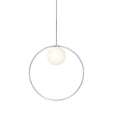 Bola Halo LED Pendant by Pablo, Finish: Chrome, Size: 18 Inch, | Casa Di Luce Lighting