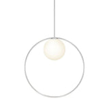 Bola Halo LED Pendant by Pablo, Finish: Chrome, Size: 22 Inch, | Casa Di Luce Lighting