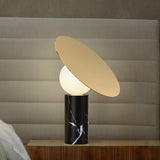 Bola Disc Table Lamp by Pablo, Finish: Black/Gunmetal, Black/Brass, White/Chrome, White/Brass, , | Casa Di Luce Lighting