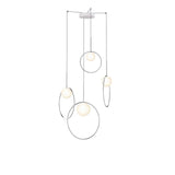 Bola Halo Multi Light Pendant by Pablo, Finish: Chrome, Number of Lights:: 4, | Casa Di Luce Lighting