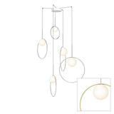 Bola Halo Multi Light Pendant by Pablo, Finish: Brass, Number of Lights:: 5, | Casa Di Luce Lighting
