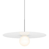 Bola Disc Pendant by Pablo, Finish: Gloss White/Chrome, Size: Small, | Casa Di Luce Lighting