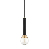 Black/Polished Brass Via Mini Pendant by Mitzi