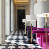 Calee XL Floor Lamp by CVL, Shade: Black Chinette-CVL, White Chinette-CVL, Finish: Satin Brass, Satin Graphite-CVL, Nickel Satin, Satin Copper-CVL, Brass Polished, Polished Graphite-CVL, Nickel Polished, Polished Copper-Mitzi, | Casa Di Luce Lighting