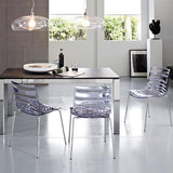 L'eau CB-1273A Chair by Calligaris by Calligaris, Metal Finish: Chrome, Matt Optic White, Satin Finished Steel, Seat Colors: Transparent, Transparent Smoke Grey, Transparent Aquamarine, Transparent Orange, Transparent Red, | Casa Di Luce Lighting