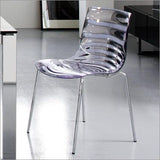 L'eau CB-1273A Chair by Calligaris by Calligaris, Metal Finish: Chrome, Matt Optic White, Satin Finished Steel, Seat Colors: Transparent, Transparent Smoke Grey, Transparent Aquamarine, Transparent Orange, Transparent Red, | Casa Di Luce Lighting