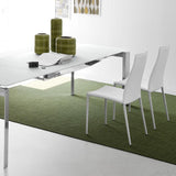 Aida CS-1452 Dining Chair by Calligaris by CDL (Casa Di Luce Collection), Frame - Seat Colors: Matt Grey Metal / Grey Reg.Leather, Matt Optic White Metal / Optic White Reg.Leather, Matt Black / Black Reg. Leather, Matt Taupe / Taupe Reg. Leather, , | Casa Di Luce Lighting