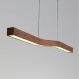 Camur LED Linear Suspension Pendant by Cerno, Color Temperature: 2700K, 3500K, Wood Color: Walnut-LZF, Walnut Dark Stained-Cerno, | Casa Di Luce Lighting
