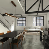 Camur LED Linear Suspension Pendant by Cerno, Color Temperature: 2700K, 3500K, Wood Color: Walnut-LZF, Walnut Dark Stained-Cerno, | Casa Di Luce Lighting