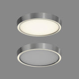Bloom Dual Light Flushmount - Satin Nickel w/ lights off/on