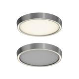 Bloom Dual Light Flushmount - Satin Nickel w/ lights off/on