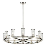 Polished Nickel Revolve 12 Light Chandelier by Alora