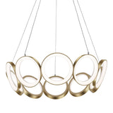 Antique Brass Oros LED Large Chandelier by Kuzco Lighting