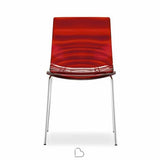 L'eau CB-1273A Chair by Calligaris by Calligaris, Metal Finish: Chrome, Matt Optic White, Satin Finished Steel, Seat Colors: Transparent, Transparent Smoke Grey, Transparent Aquamarine, Transparent Orange, Transparent Red, | Casa Di Luce Lighting