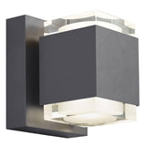 Charcoal Downlight and Uplight Voto 6 Outdoor LED Wall Sconce by Tech Lighting