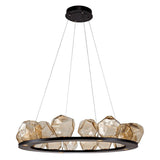 Gem Ring Chandelier by Hammerton, Color: Amber, Finish: Heritage Brass, Size: Large | Casa Di Luce Lighting