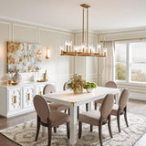 Cleara 10 Light Linear Chandelier by Kichler, Finish: Nickel Polished, Gold, , | Casa Di Luce Lighting