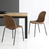 Academy CB1663-V Upholstered Dining Chair with Metal Legs, Set of 2 by Connubia