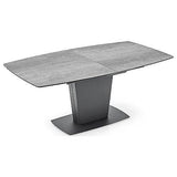 Athos CB-4783 Ceramic Extendable Table by Calligaris by CDL (Casa Di Luce Collection), Top Finish: Stone Grey Ceramic/Extension Matt Black Lacquered, Cement Ceramic/Extension Matt Grey Lacquered, Frame and Leg Finish: Matt Black, Matt Grey, Size: Small, Large | Casa Di Luce Lighting