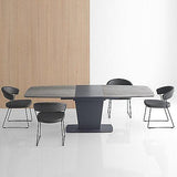 Athos CB-4783 Ceramic Extendable Table by Calligaris by CDL (Casa Di Luce Collection), Top Finish: Stone Grey Ceramic/Extension Matt Black Lacquered, Cement Ceramic/Extension Matt Grey Lacquered, Frame and Leg Finish: Matt Black, Matt Grey, Size: Small, Large | Casa Di Luce Lighting