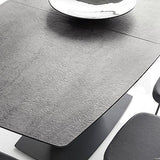Athos CB-4783 Ceramic Extendable Table by Calligaris by CDL (Casa Di Luce Collection), Top Finish: Stone Grey Ceramic/Extension Matt Black Lacquered, Cement Ceramic/Extension Matt Grey Lacquered, Frame and Leg Finish: Matt Black, Matt Grey, Size: Small, Large | Casa Di Luce Lighting