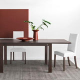 Copenhagen CB-1656 Fabric Upholstered Wooden Dining Chair by Calligaris by CDL (Casa Di Luce Collection), Seat Color: White, Taupe, Frame Finish: Wenge, Walnut, | Casa Di Luce Lighting