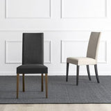 Copenhagen CB-1656 Fabric Upholstered Wooden Dining Chair by Calligaris by CDL (Casa Di Luce Collection), Seat Color: White, Taupe, Frame Finish: Wenge, Walnut, | Casa Di Luce Lighting