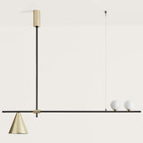 Matt Black with Matt Brass (Details) Crane Linear Chandelier by Aromas Del Campo