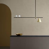 Matt Black with Matt Brass (Details) Crane Linear Chandelier by Aromas Del Campo