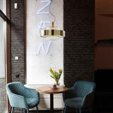 Satin Gold Crono Chandelier in Restaurant