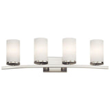 Crosby Bath Bar by Kichler, Finish: Nickel Brushed, Number of Lights: 4, | Casa Di Luce Lighting