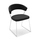 NEW YORK CB-1022-LH CHAIR BY CONNUBIA, SEAT COLORS: OPTIC WHITE LEATHER, BLACK LEATHER, COFFEE LEATHER, TAUPE LEATHER, FRAME COLORS: CHROMED, , | CASA DI LUCE LIGHTING