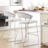 New York CB-1087-LH Leather Counter Chair by Calligaris by CDL (Casa Di Luce Collection), Seat Colors: Optic White Leather, Black Leather, , | Casa Di Luce Lighting