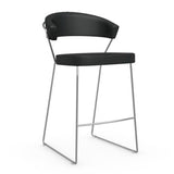 New York CB-1087-LH Leather Counter Chair by Calligaris by CDL (Casa Di Luce Collection), Seat Colors: Optic White Leather, Black Leather, , | Casa Di Luce Lighting