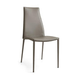 Aida CS-1452 Dining Chair by Calligaris by CDL (Casa Di Luce Collection), Frame - Seat Colors: Matt Grey Metal / Grey Reg.Leather, Matt Optic White Metal / Optic White Reg.Leather, Matt Black / Black Reg. Leather, Matt Taupe / Taupe Reg. Leather, , | Casa Di Luce Lighting