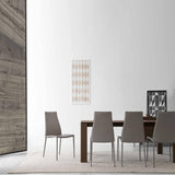 Aida CS-1452 Dining Chair by Calligaris by CDL (Casa Di Luce Collection), Frame - Seat Colors: Matt Grey Metal / Grey Reg.Leather, Matt Optic White Metal / Optic White Reg.Leather, Matt Black / Black Reg. Leather, Matt Taupe / Taupe Reg. Leather, , | Casa Di Luce Lighting