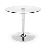 PLANET CS4005-FD ROUND DINING TABLE BY CONNUBIA, TOP: TEMPERED GLASS, COLUMN/FLOOR: CHROMED, | CASA DI LUCE LIGHTING