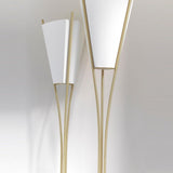 Curve Floor Lamp by CVL, Finish: Satin Brass, Satin Graphite-CVL, Nickel Satin, Satin Copper-CVL, Brass Polished, Polished Graphite-CVL, Nickel Polished, Polished Copper-Mitzi, Size: Small, Large, | Casa Di Luce Lighting