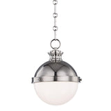 Latham Pendant by Hudson Valley, Finish: Nickel Polished, Size: Small, | Casa Di Luce Lighting