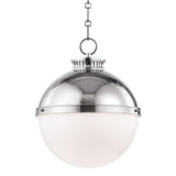 Latham Pendant by Hudson Valley, Finish: Nickel Polished, Distressed Bronze-Hudson Valley, Size: Small, Large, | Casa Di Luce Lighting
