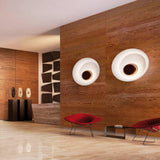 Dawn Wall-Ceiling Lamp by Kundalini, Finish: White + Polished Copper, White + Black Chrome, Size: Small, Large, | Casa Di Luce Lighting