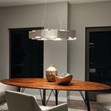 Moderne LED Oval Chandelier by Kichler, Finish: Nickel Satin, Olde Bronze-Kichler, , | Casa Di Luce Lighting