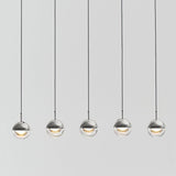 Dora 5 LED Linear Suspension Light by Seed Design, Finish: Matt Black, Copper, Chrome, Brass, , | Casa Di Luce Lighting