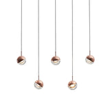 Dora 5 LED Linear Suspension Light by Seed Design, Finish: Matt Black, Copper, Chrome, Brass, , | Casa Di Luce Lighting