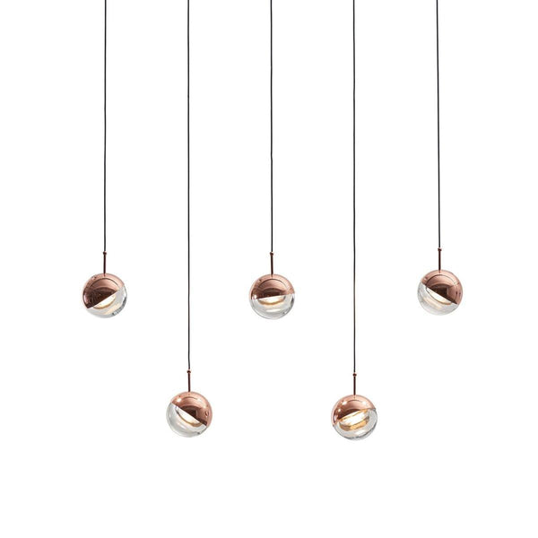 Dora 5 LED Linear Suspension Light by Seed Design, Finish: Matt Black, Copper, Chrome, Brass, ,  | Casa Di Luce Lighting