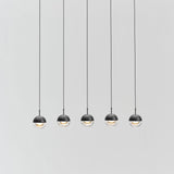 Dora 5 LED Linear Suspension Light by Seed Design, Finish: Matt Black, Copper, Chrome, Brass, , | Casa Di Luce Lighting