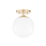 Stella Semi Flush Ceiling Light By Mitzi - Aged Brass