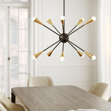 Jax Chandelier by ED by Ellen DeGeneres, Finish: Nickel Polished, Midnight Black, Burnished Brass, Number of Lights: 10, 12, | Casa Di Luce Lighting