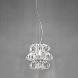 Ecos SP 35D1 Pendant by Vistosi, Color: White/Striped - Vistosi, Crystal/Striped, Finish: Brass, Chrome, | Casa Di Luce Lighting